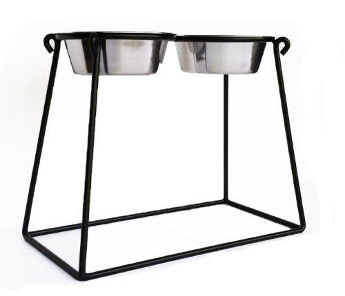 Raised 18 inches Double Pyramid Dog Diner